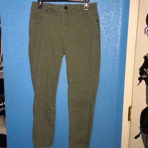 Green skinny jeans
